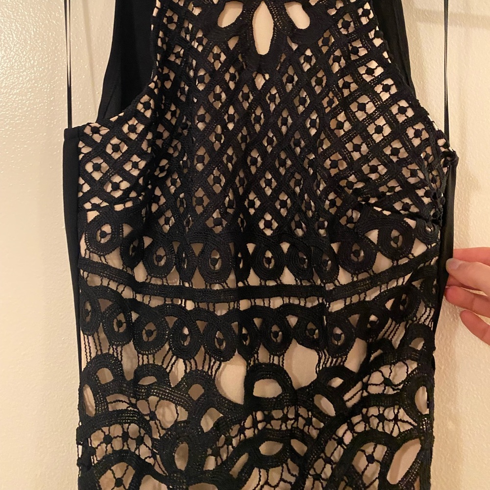 black and tan lace dress
